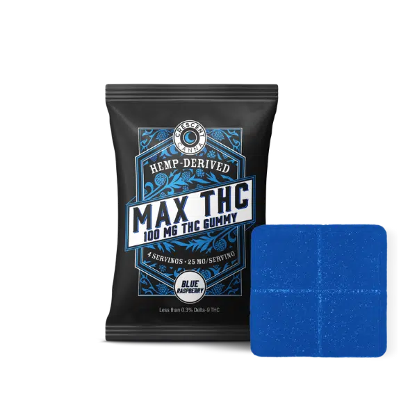 Buy Blue Raspberry 100 mg Max THC Gummy